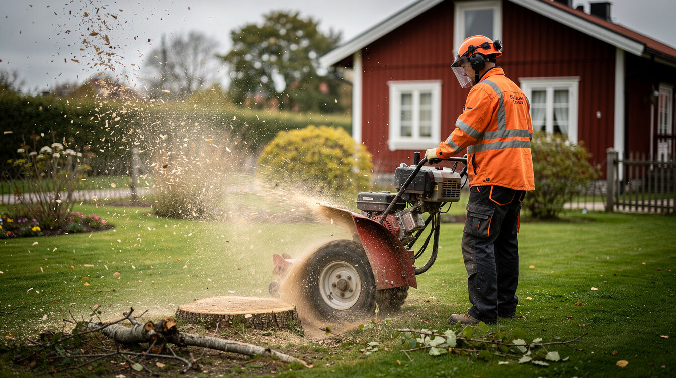Skog och stam med stubbe – stubbfräsning i Borås
